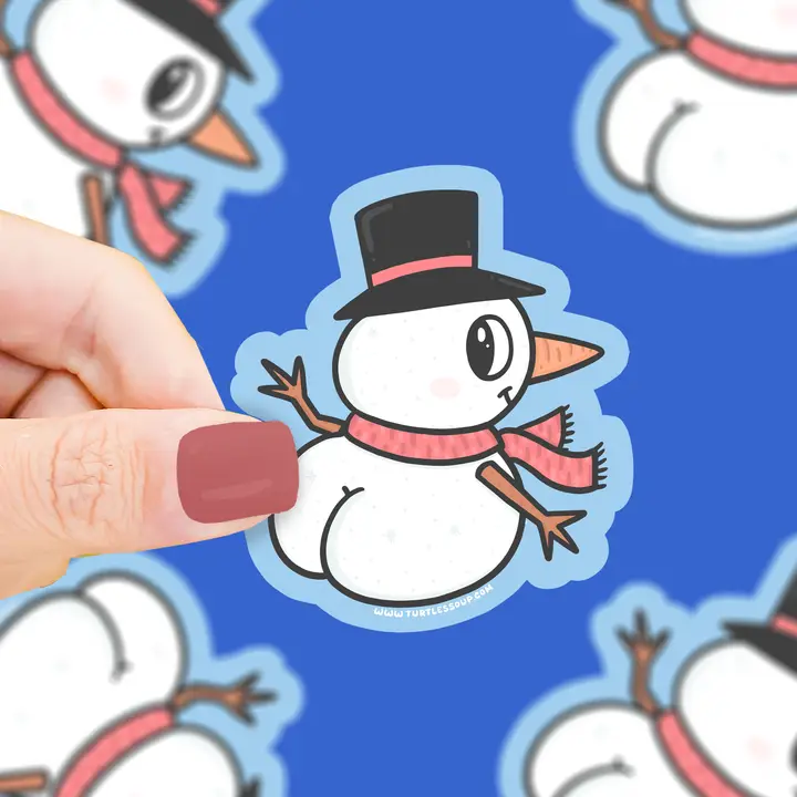 Mooning Snowman Booty Vinyl Sticker