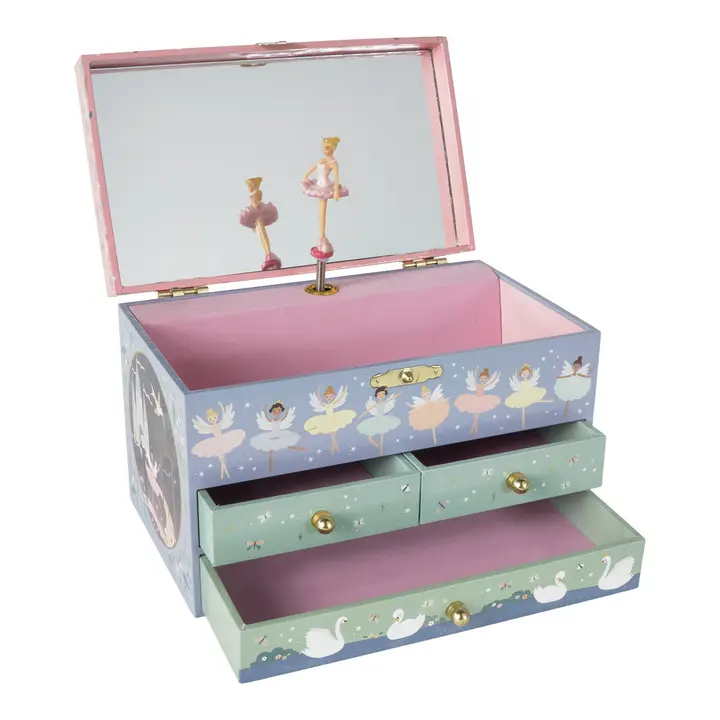 Musical Jewelry Box With 3 Drawers Enchanted