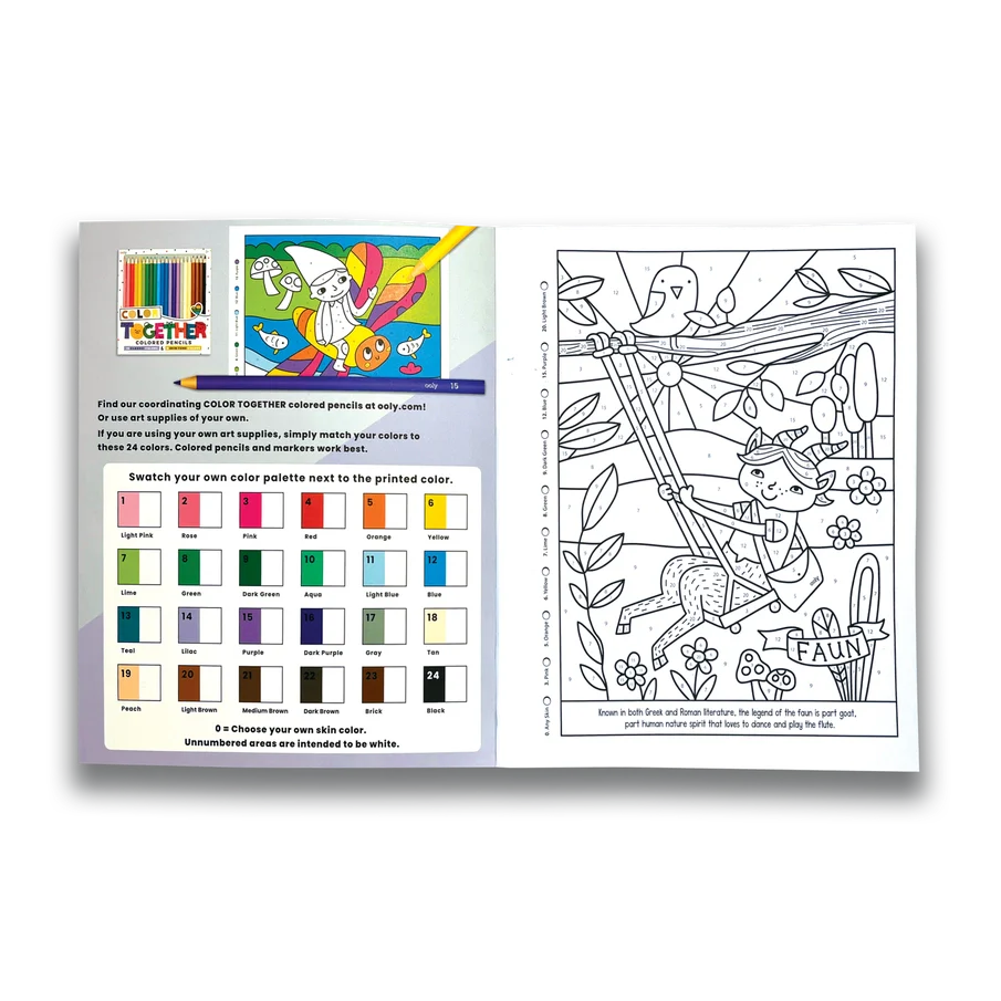 Mythical Friends Color By Number Coloring Book - Image 2