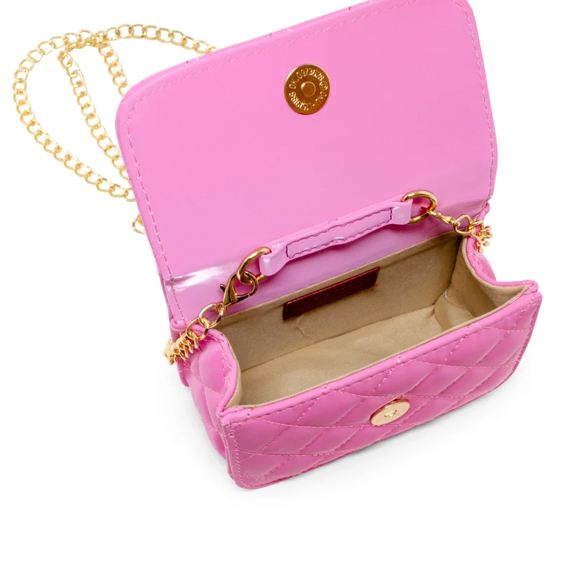 Pearl Handle Message Charm Handbag Hot Pink - Image 2