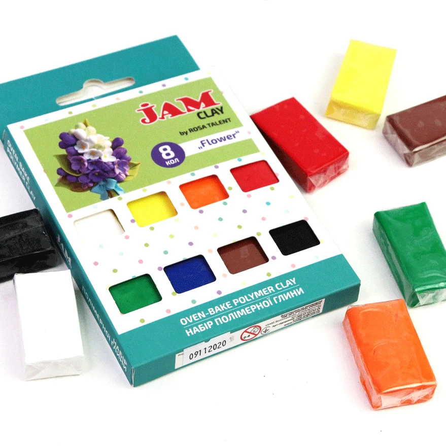 Jam Polymer Clay Flower Set Of 8