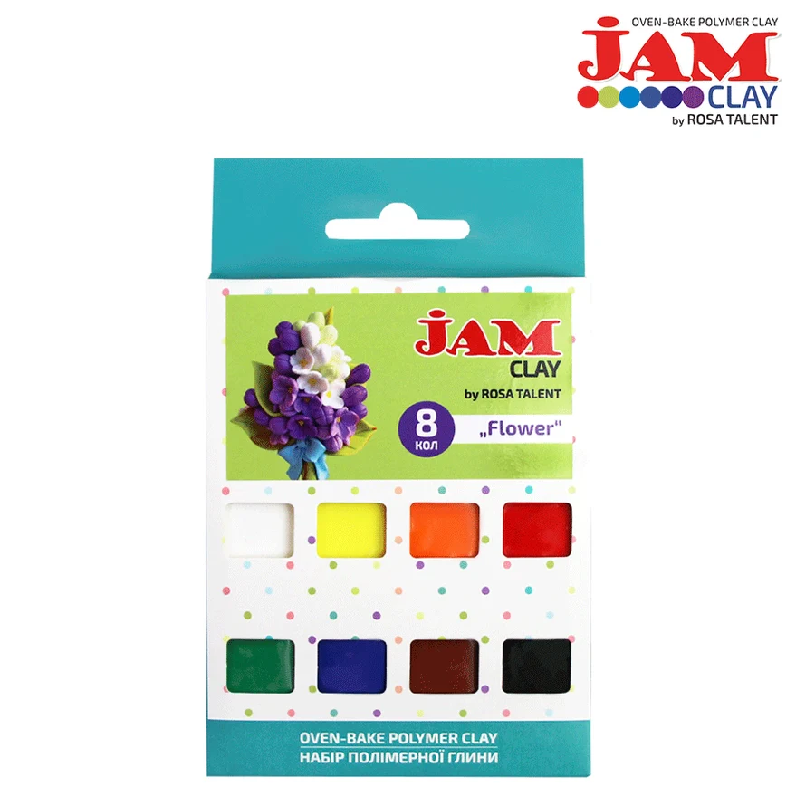 Jam Polymer Clay Flower Set Of 8 - Image 2