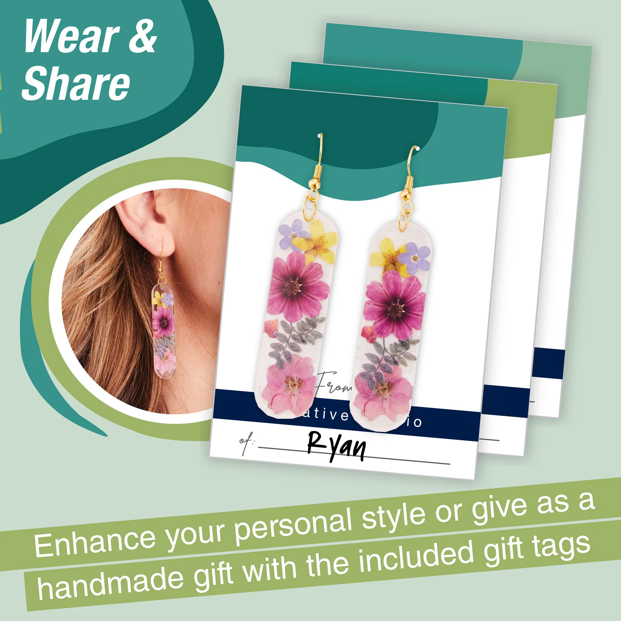 Pressed Floral Acrylic Earrings - Image 4