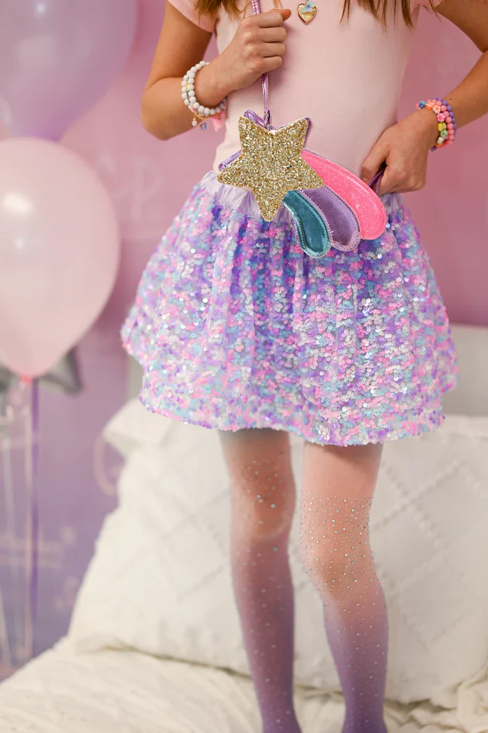 Purple Party Sequins Skirt Size 4-6 - Image 2
