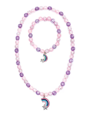Rainbow Necklace & Bracelet Set