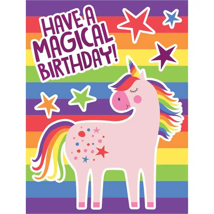 Rainbow Foil Unicorn Gift Enclosure Card