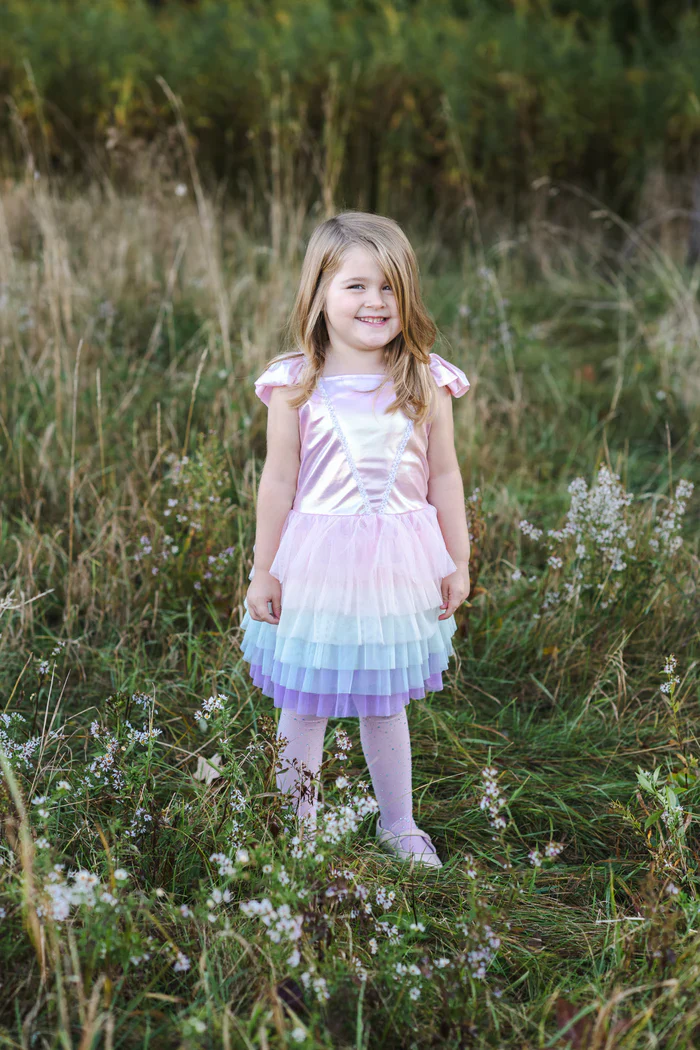 Rainbow Ruffle Tutu Dress Pink/Multi Size 5-6 - Image 2