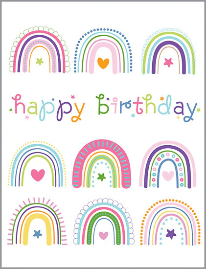 Rainbows Birthday Card