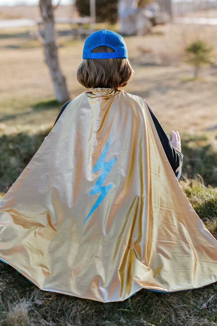 Reversible Blue Lightning Holographic Cape Size 5-6 - Image 3