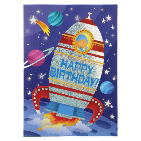 Rocket Birthday Card