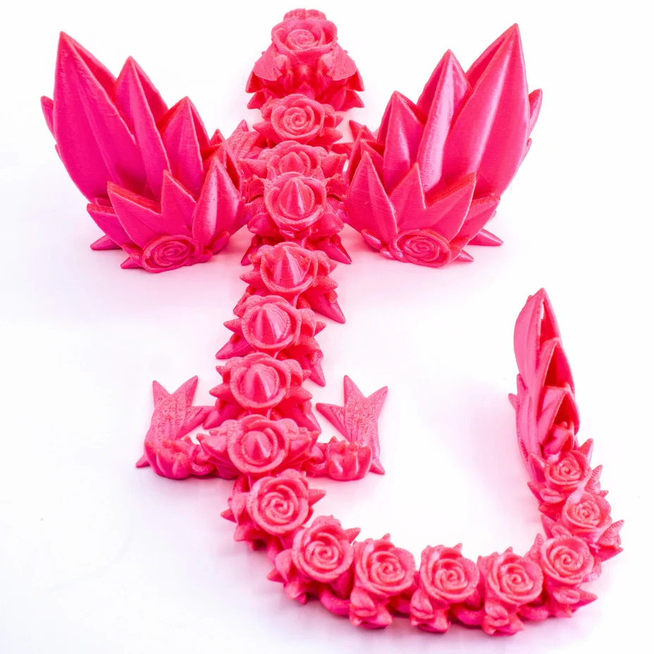 13 Inch Metallic Neon Pink Rosewing Dragon Fidget - Image 2