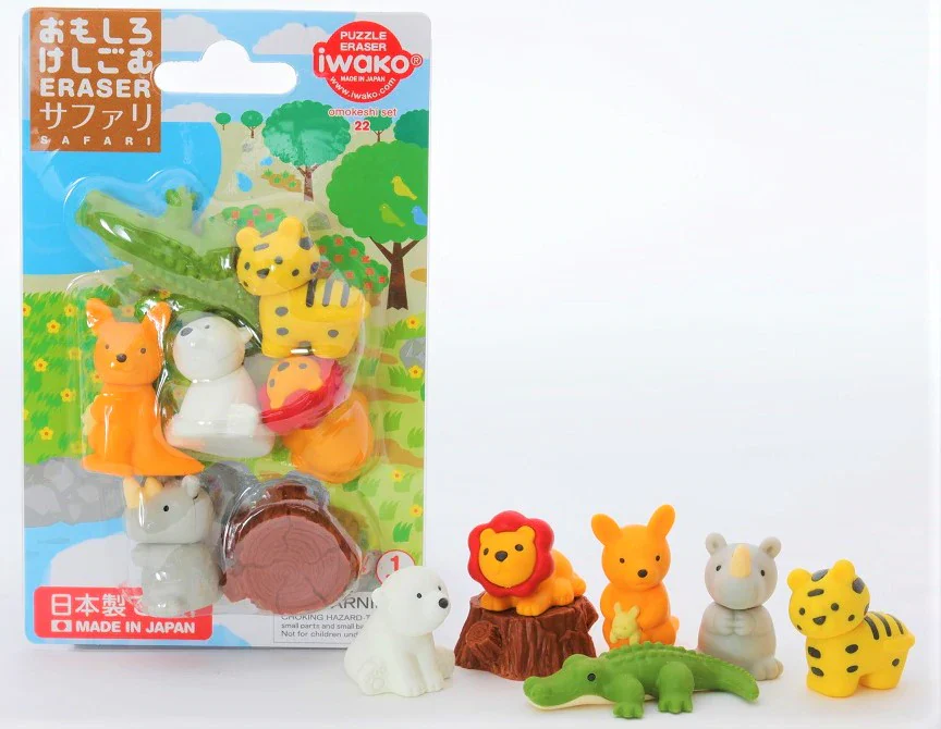 Safari Animals Erasers Carded - Image 2