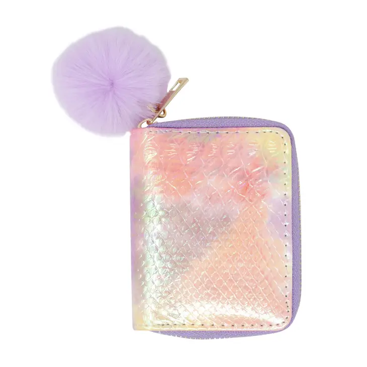 Shiny Tie Dye Mermaid Scale Wallet Purple