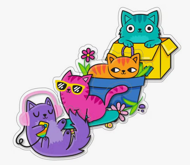 Silly Kitties Vinyl Stickers - Image 2