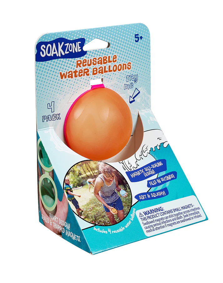 Soak Zone Reusable Water Balloons 4 Pack