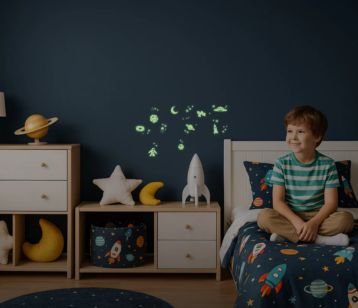 Space Everyday Glow In The Dark Wall Stickers - Image 3