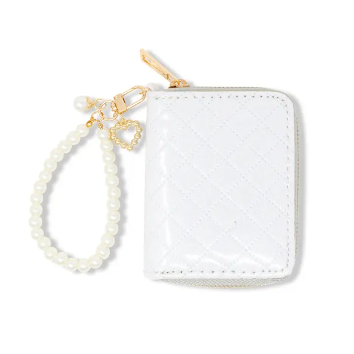 Sparkle Quilted Wallet White