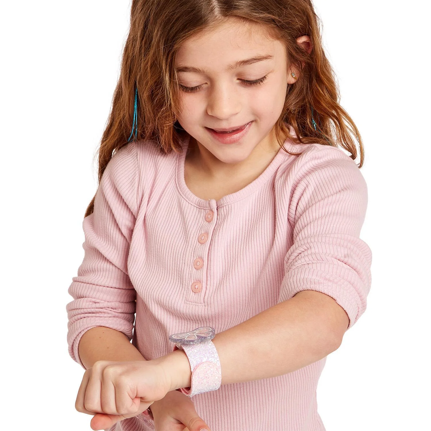 Sparkling Bow Glitter Ombre Slap Bracelet With Sprinkles - Image 2