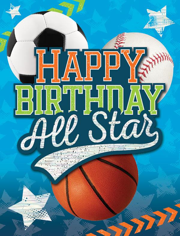 Sports Balls Foil Gift Enclosure Card