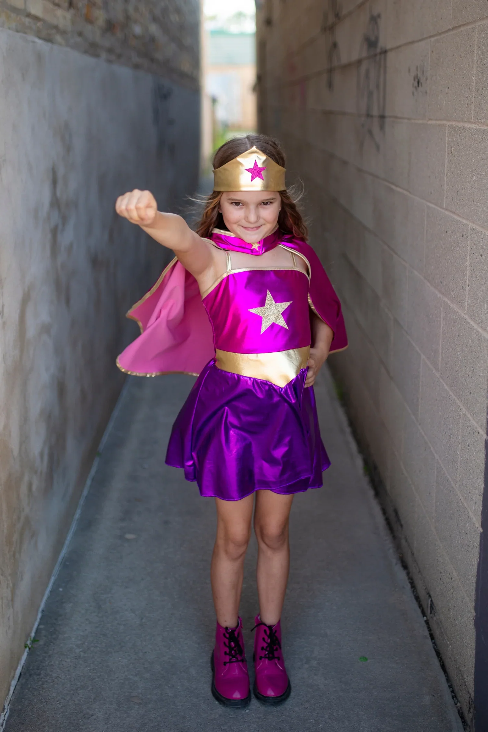 Superhero Star Dress, Cape & Headpiece - Image 2
