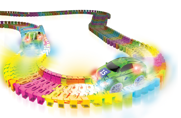 Twister Tracks 221 Neon Glow Track + 1 Green Race Car - Image 2