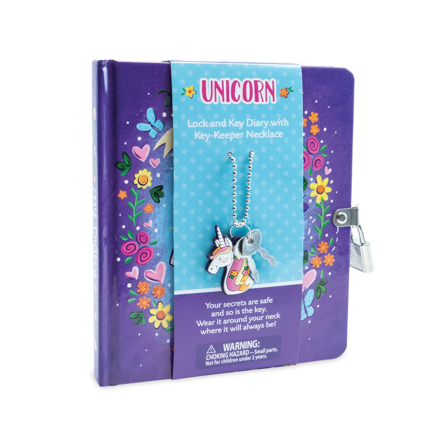 Unicorn Lock & Key Diary With Key-Keeper Necklace - Image 3