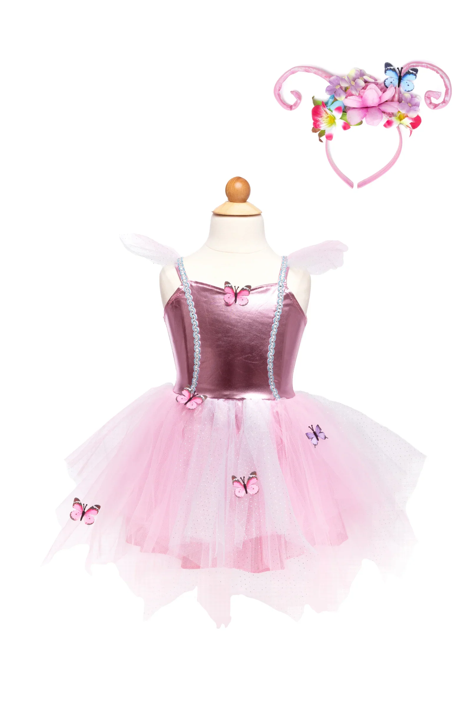 Woodland Pink Butterfly Dress & Headpiece Size 5/6